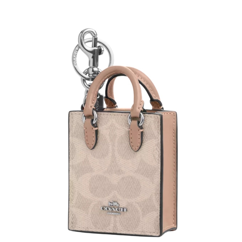 Coach Signature Beige‎ Mini Bag Charm